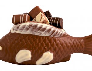 poisson garni chocolat au lait